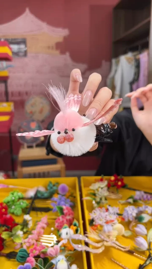 【闪购商品】刺绣非遗绒花（发饰）