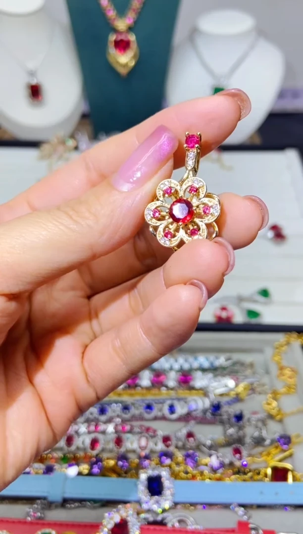 银S925镶嵌耳饰紫晶1