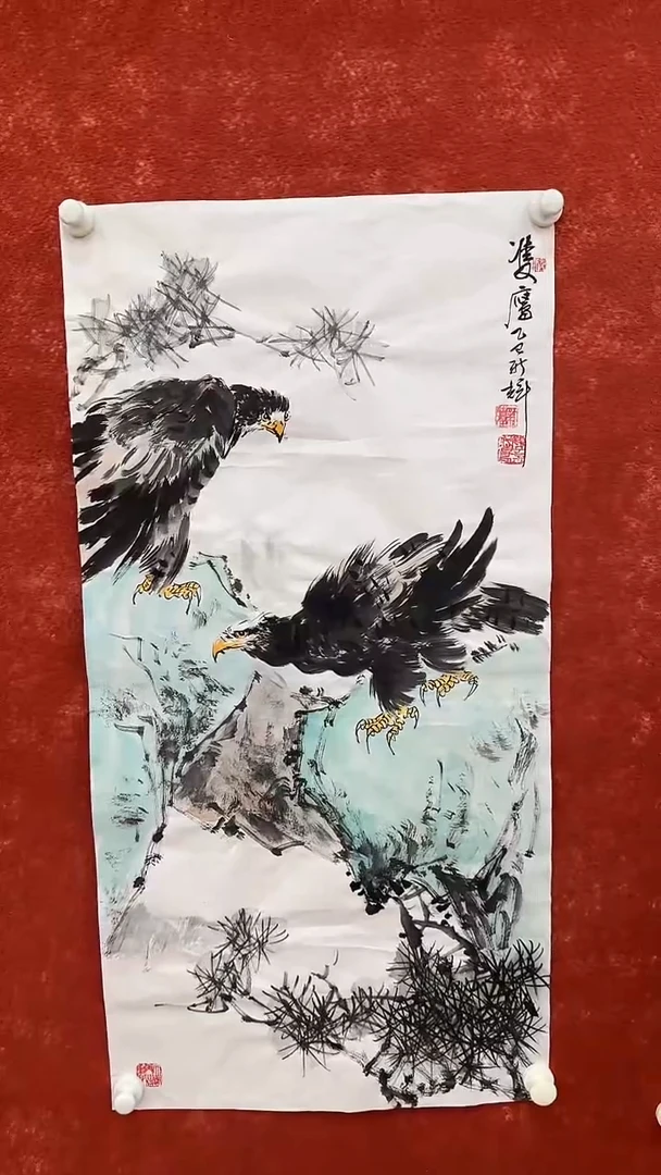 国画9.22-严选-颜新辉-三尺鸡-双鹰-C08