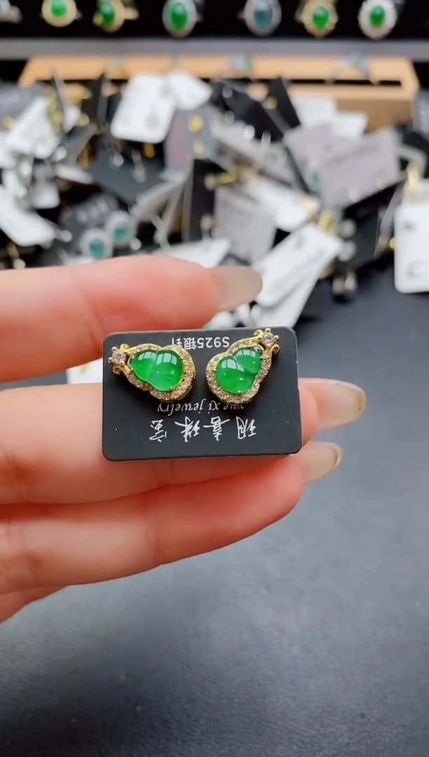 银S925镶嵌戒指翡翠1