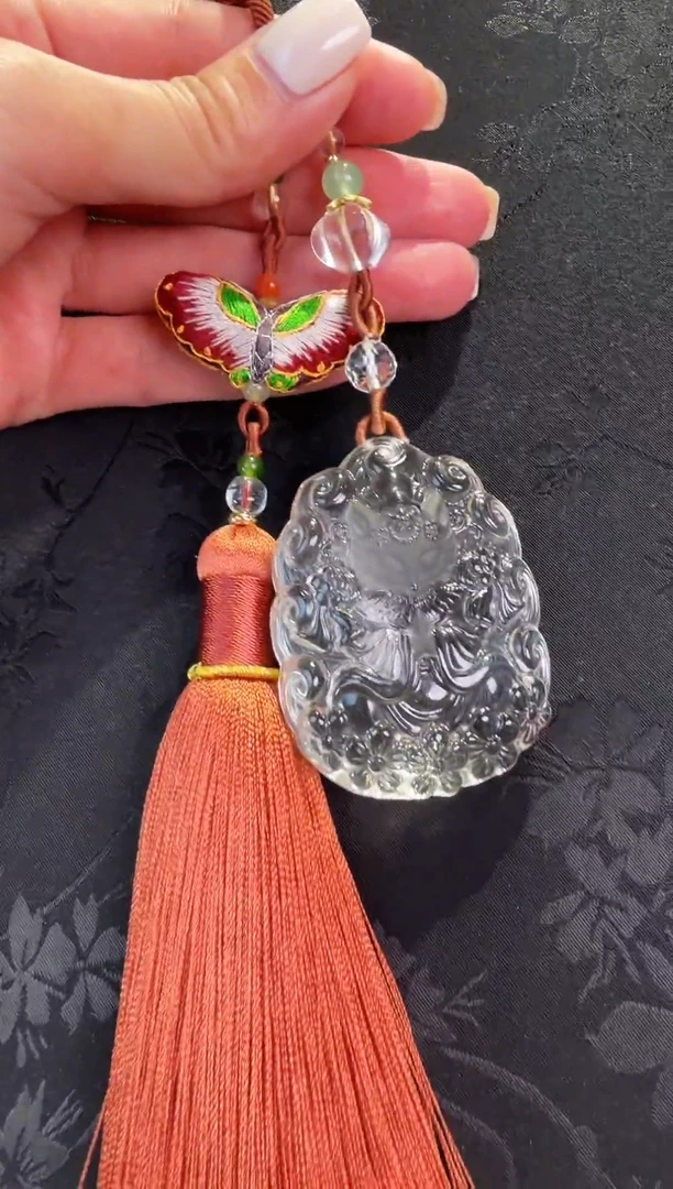 未镶嵌车挂水晶水晶凤九挂件