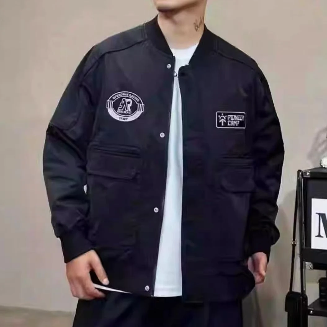 冬季新款加厚高密斜纹飞行棒球领夹克外套831