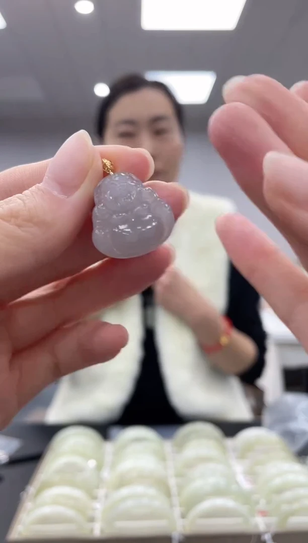 【闪购商品】和田玉吊坠18K金镶嵌多样性拍一发一烟紫佛公jj