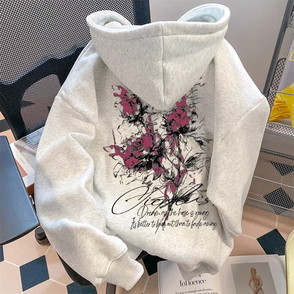 重磅500克纯棉连帽卫衣硬挺学生vintage印花欧美复古休闲潮流个性