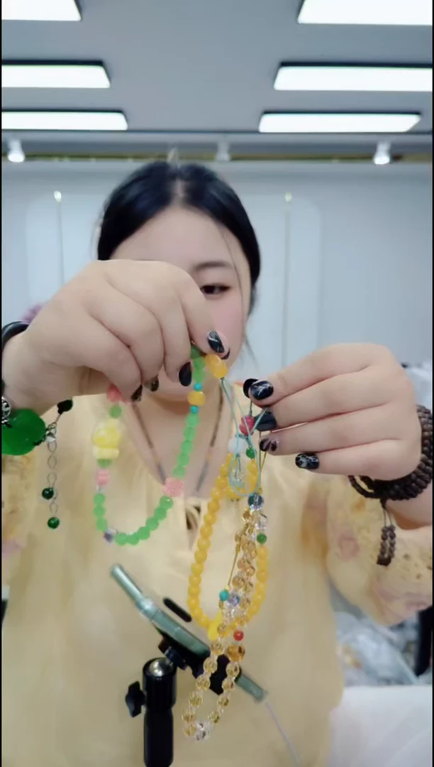 玛瑙/玉髓颈饰合金28147缘分发手机链