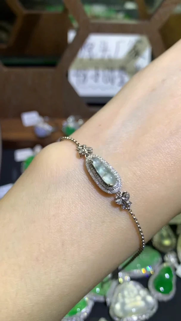 翡翠18K金镶嵌吊坠(不含链)手链