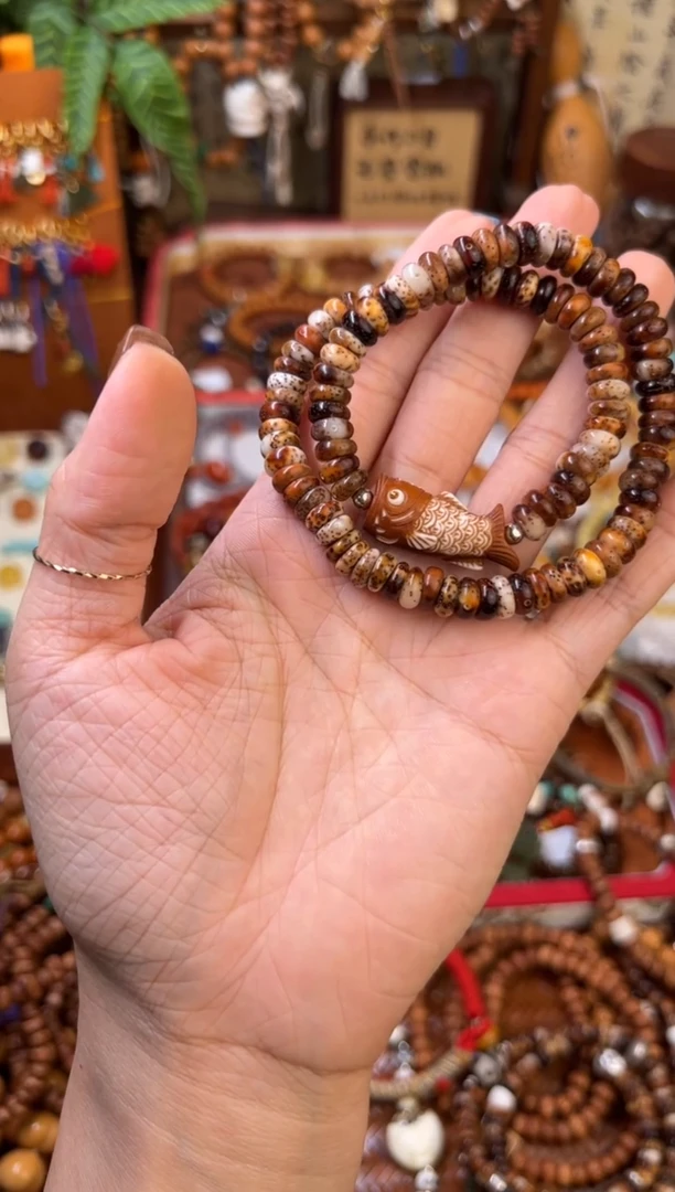 手串星月菩提星月双圈（锦鲤小鱼）原创设计手串