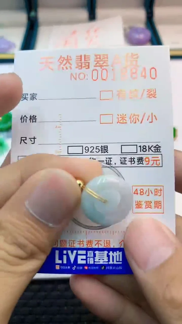 翡翠未镶嵌吊坠(不含链)             1