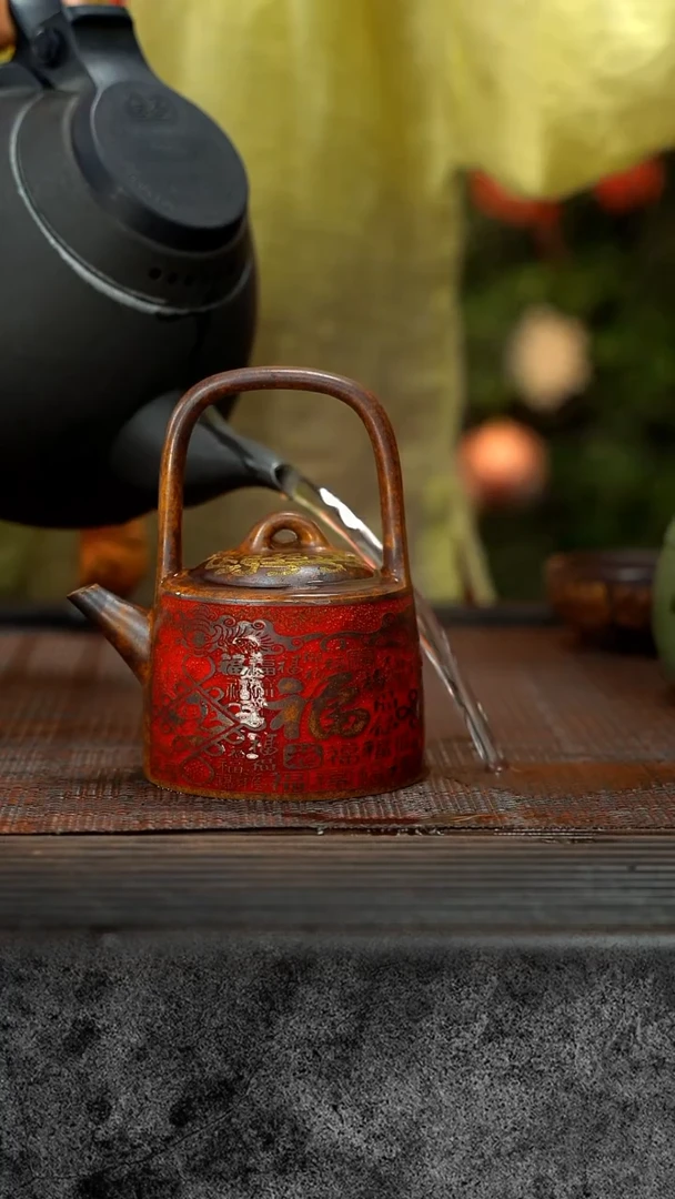 【闪购商品】紫砂茶壶柴烧提梁