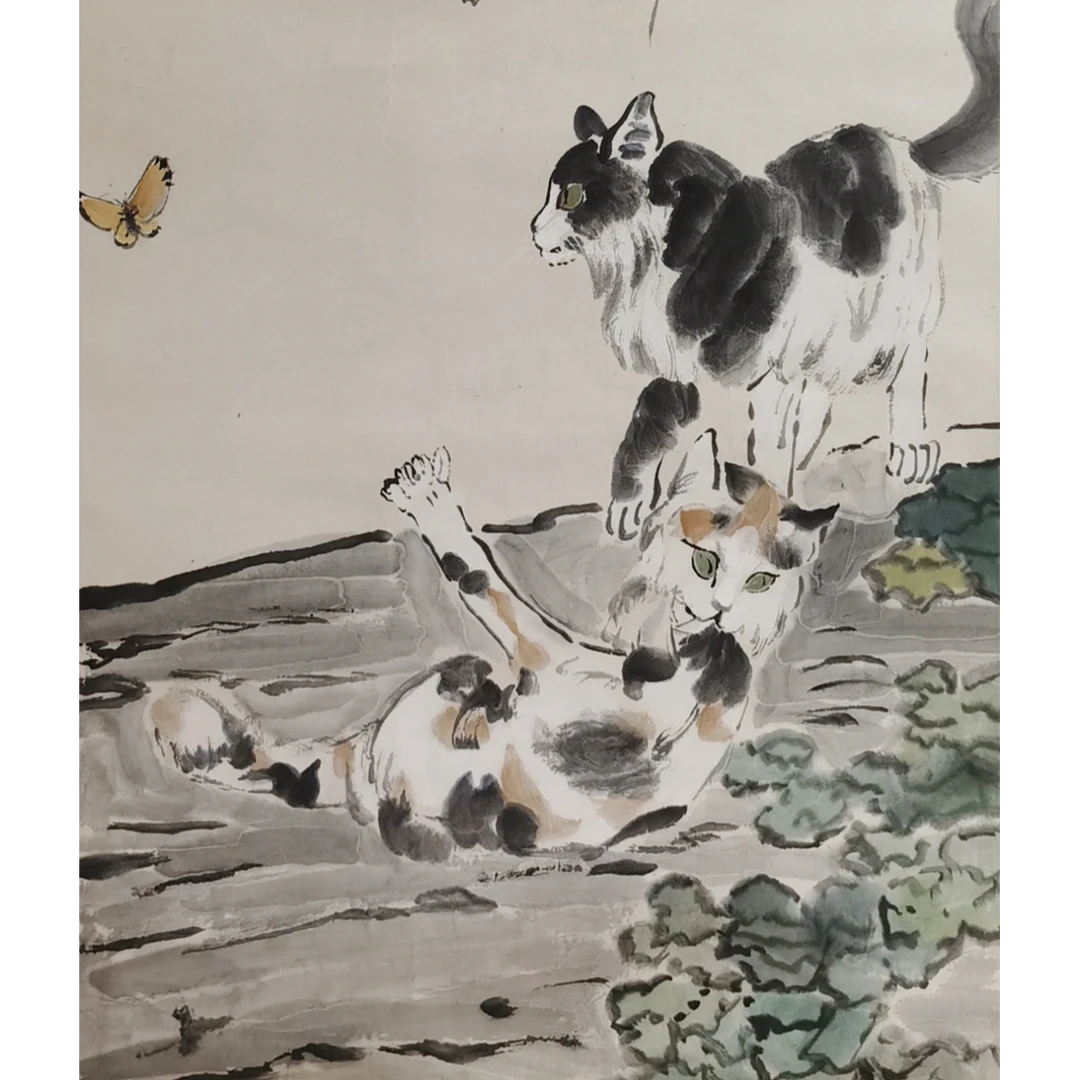 【辽拍】V250709-2-914 《猫》（5.4平尺) 纸本镜片 ws102