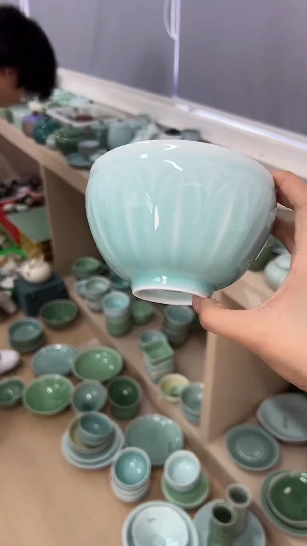 龙泉云间青瓷小米茶器