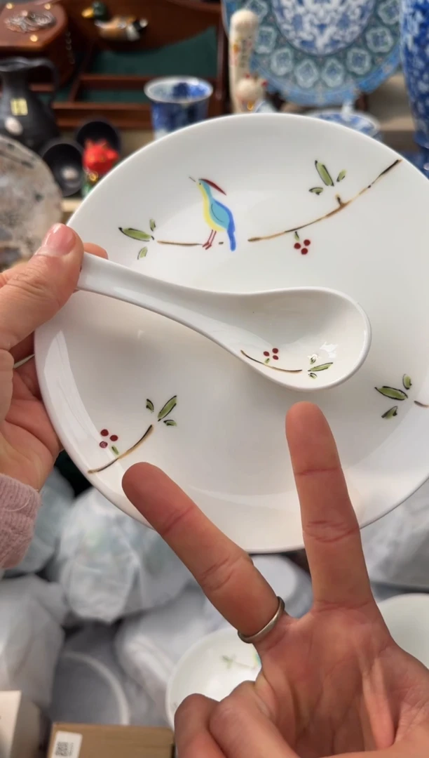 【闪购商品】瓷片4盘子4勺子AAAAAAAAAAAAA