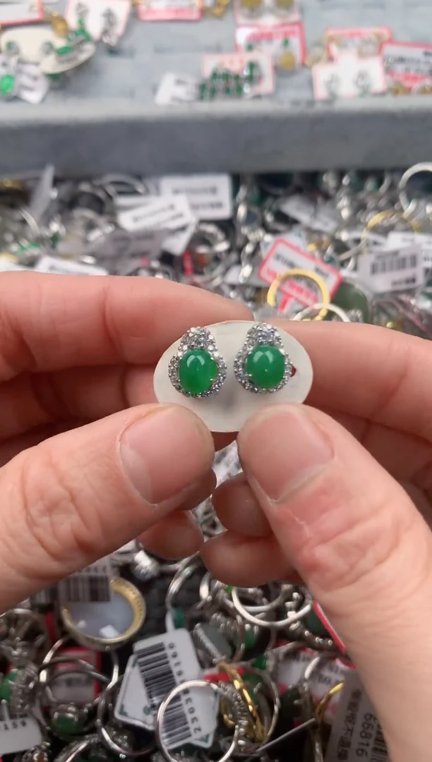 银S925镶嵌戒指翡翠3                             3