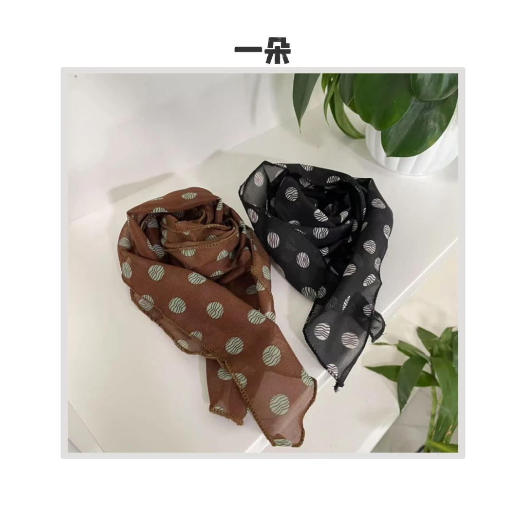 【一朵穿搭】多用印花飘带丝巾气质百搭复古法式