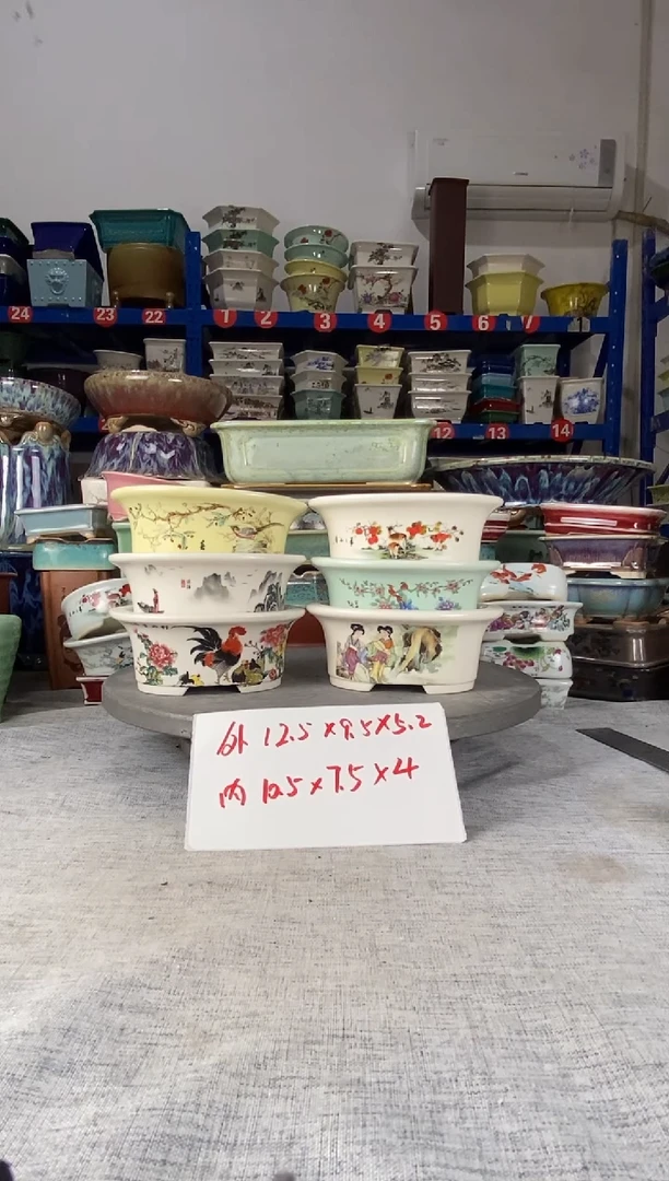 103129六只椭圆花盆