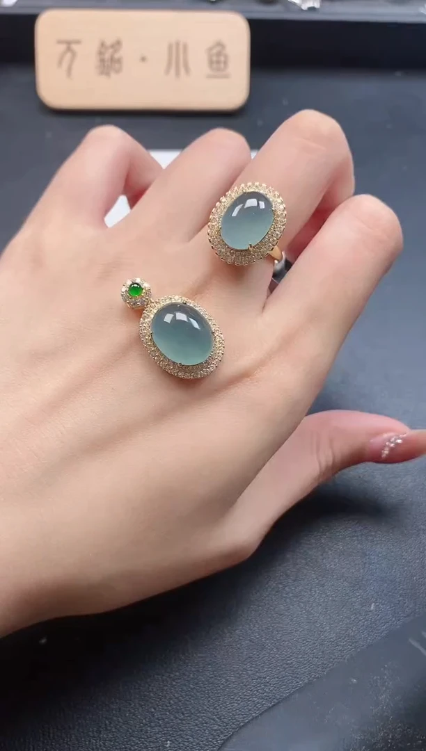 银S925镶嵌戒指翡翠51511