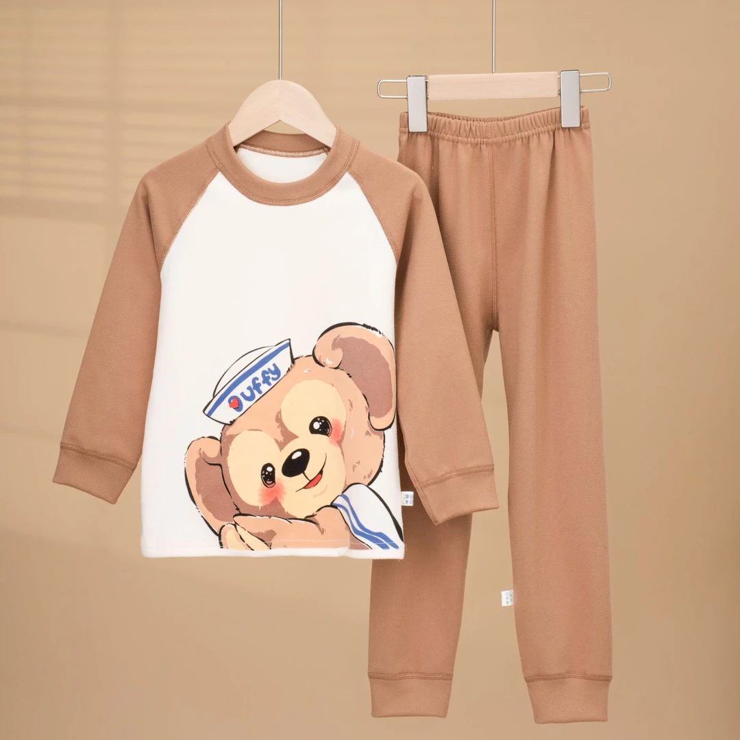 秋冬儿童德绒蓄热保暖套装小中大童男女宝保暖内衣打底套装