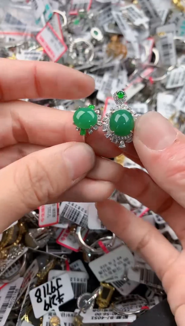 银S925镶嵌戒指翡翠555-----4