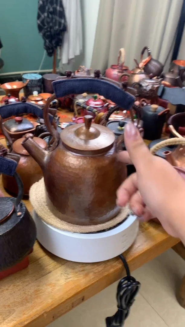 紫铜复古一张打老铜壶