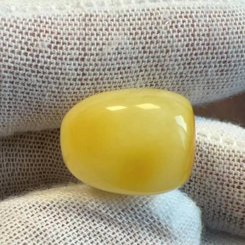 D0249天然原矿蜜蜡随形桶珠老型单珠配饰