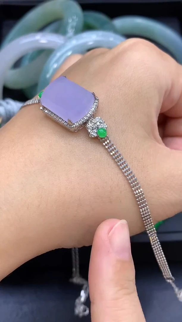 18K金镶嵌手链翡翠639-中国好珍宝