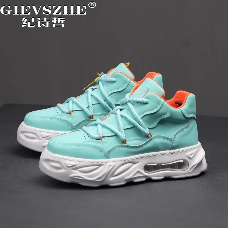 纪诗哲男鞋厚底百搭轻便运动鞋子男款时尚透气休闲鞋潮流高帮板鞋