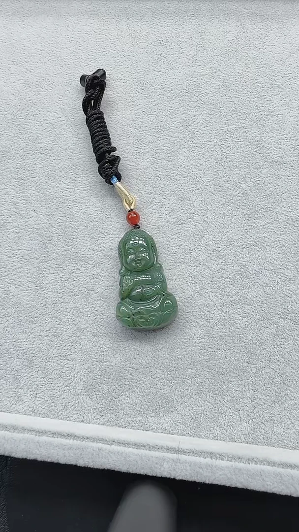 和田玉未镶嵌吊坠(不含链)632碧玉宝宝佛吊坠