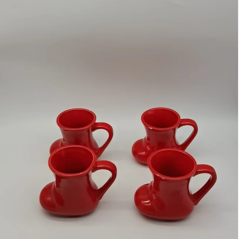 5895 水杯4个（微瑕，口径7，高10）陶瓷餐具B420