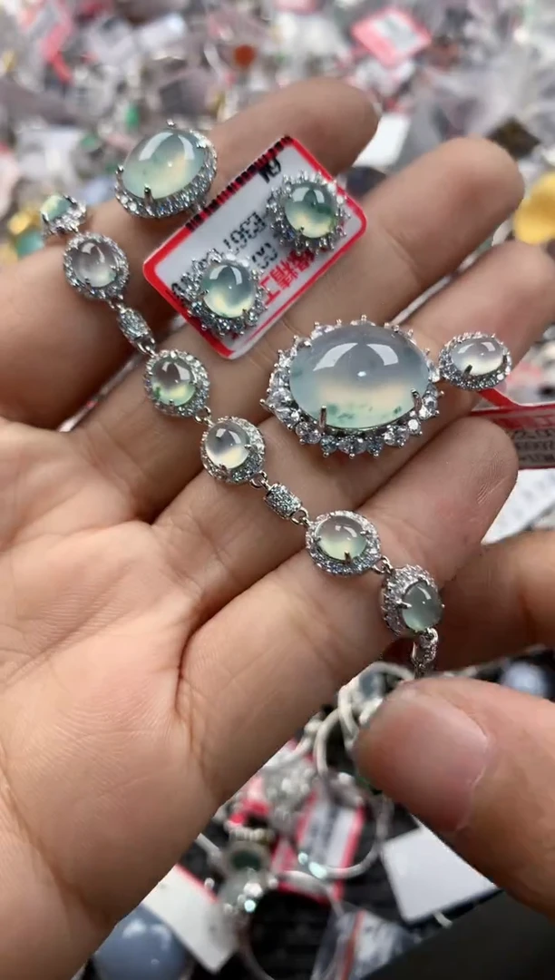 银S925镶嵌戒指翡翠13                8