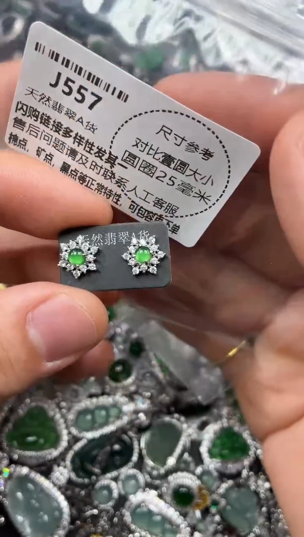 颈饰未镶嵌翡翠J557耳钉