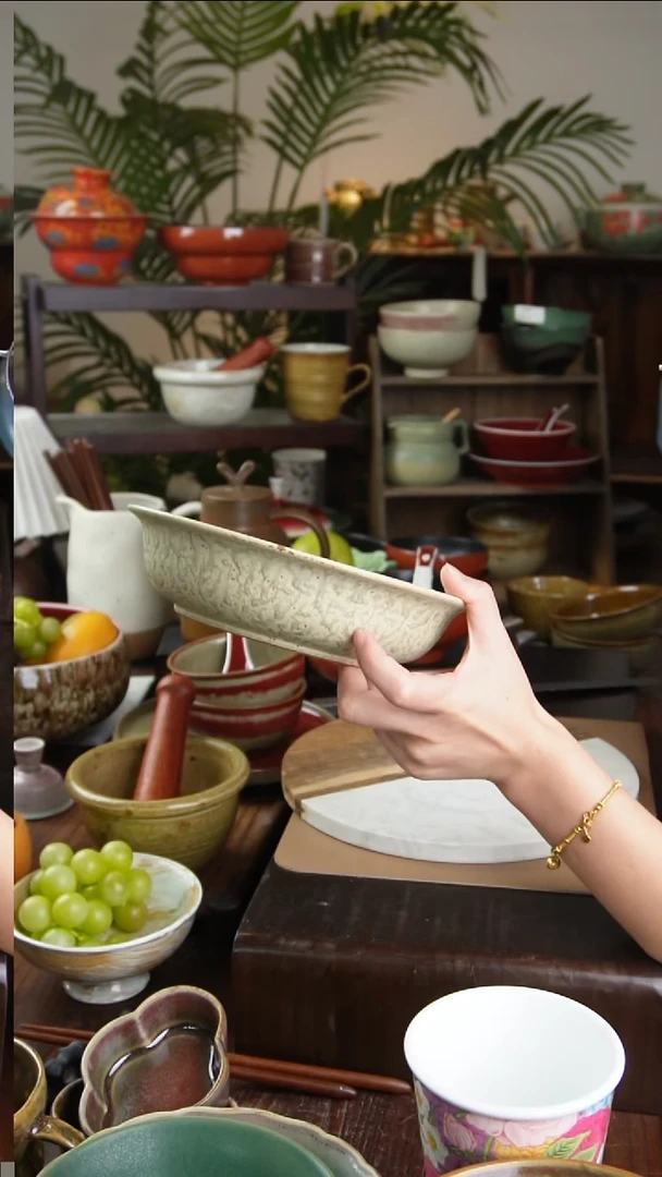 碗景德镇手工高温餐具琥珀优雅盘