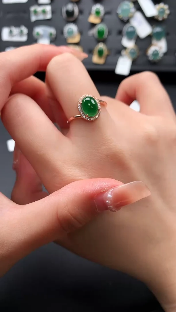 【闪购商品】翡翠戒指银S925镶嵌52141