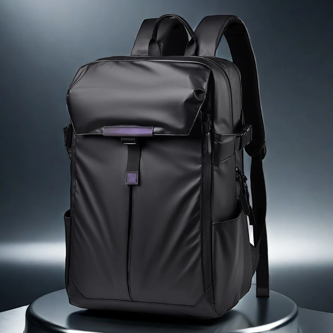 AIBAG黑武士男士双肩出差旅行扩容双肩电脑防水双肩包