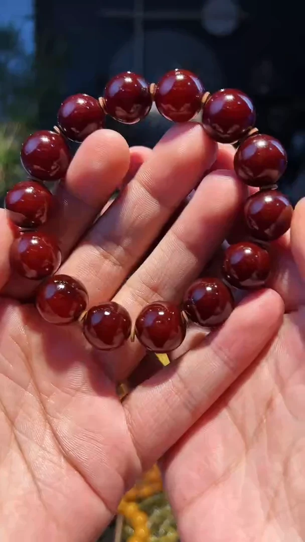 【闪购商品】蜜蜡手串未镶嵌15左右紫黑老蜡