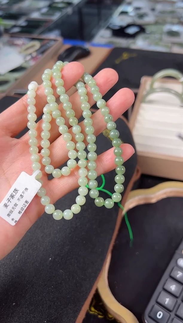 毛衣链未镶嵌和田玉麦子家族项链 XL249
