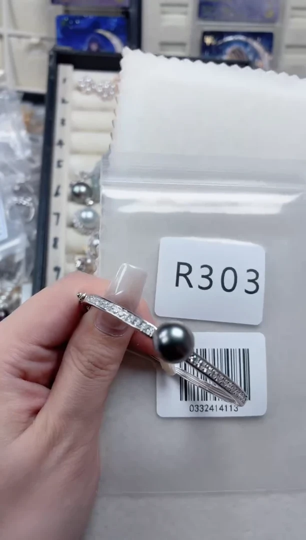银S925镶嵌手镯海水珍珠r303