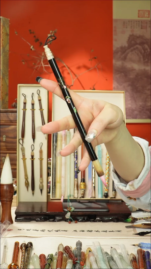 181号闪孤品高货毛笔链接 清水试笔 蘸墨不退