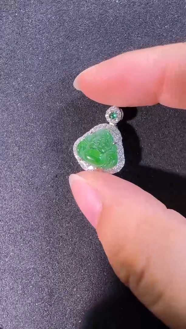 翡翠银S925镶嵌吊坠(不含链)吊坠
