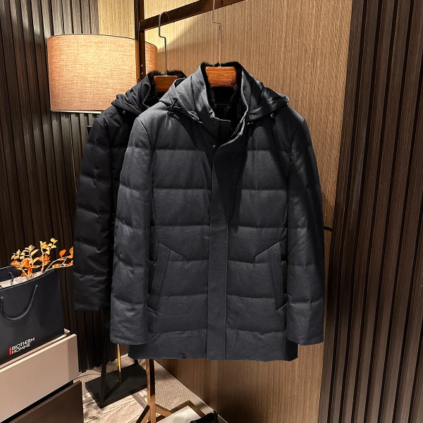 【高品质商务气质 水貂领】冬季新款男士高档立领可脱卸鹅绒羽绒服