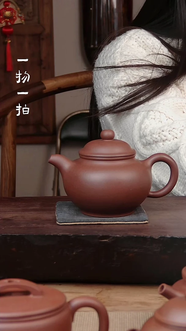 【闪购商品】紫砂茶杯紫泥半手工掇只200cc