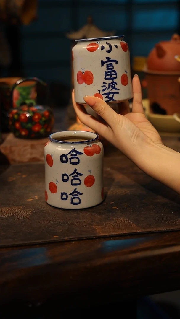 陶瓷随机景德镇高温釉下彩手工手绘款式