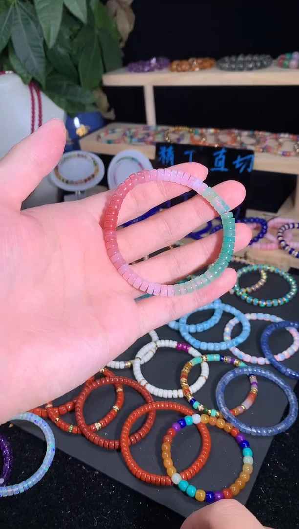 玛瑙/玉髓手串未镶嵌绯红玛瑙手串6mm