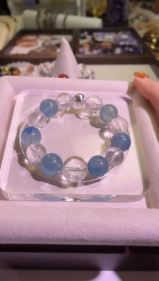 未镶嵌手串水晶6号闪购海蓝宝设计款