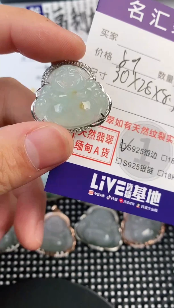 翡翠银S925镶嵌颈饰·