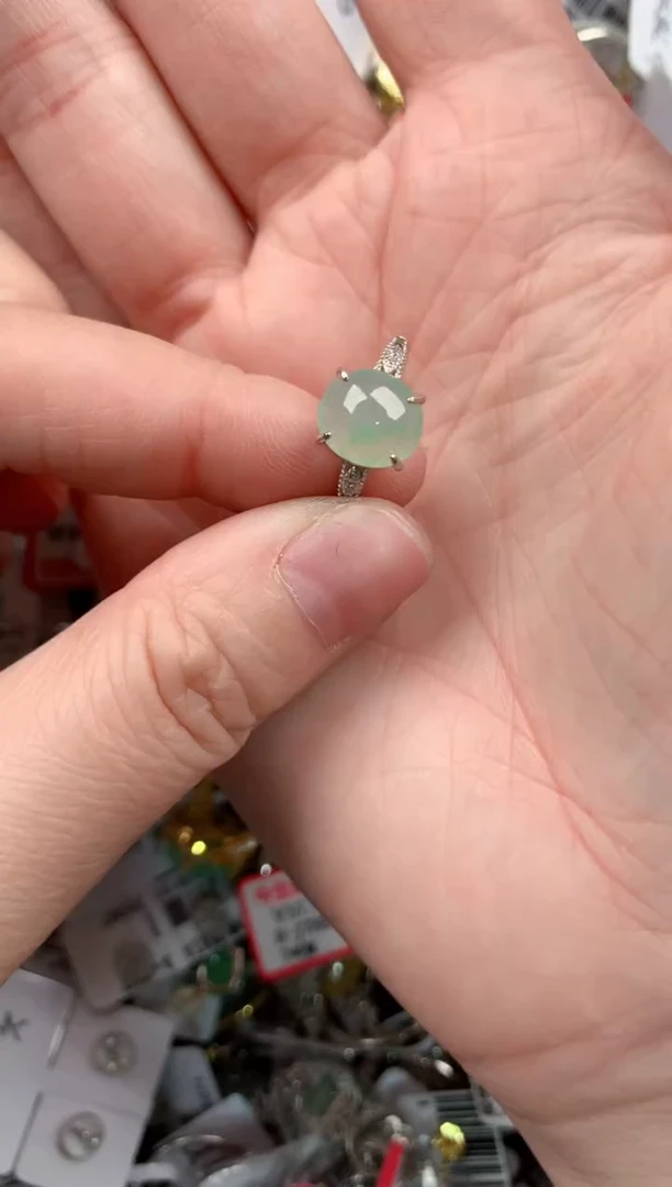 银S925镶嵌戒指翡翠999  1
