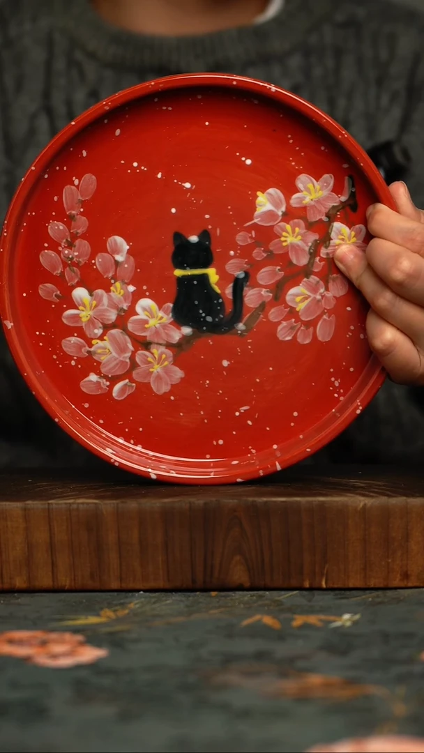 瓷片釉下彩手工手绘同款陶器