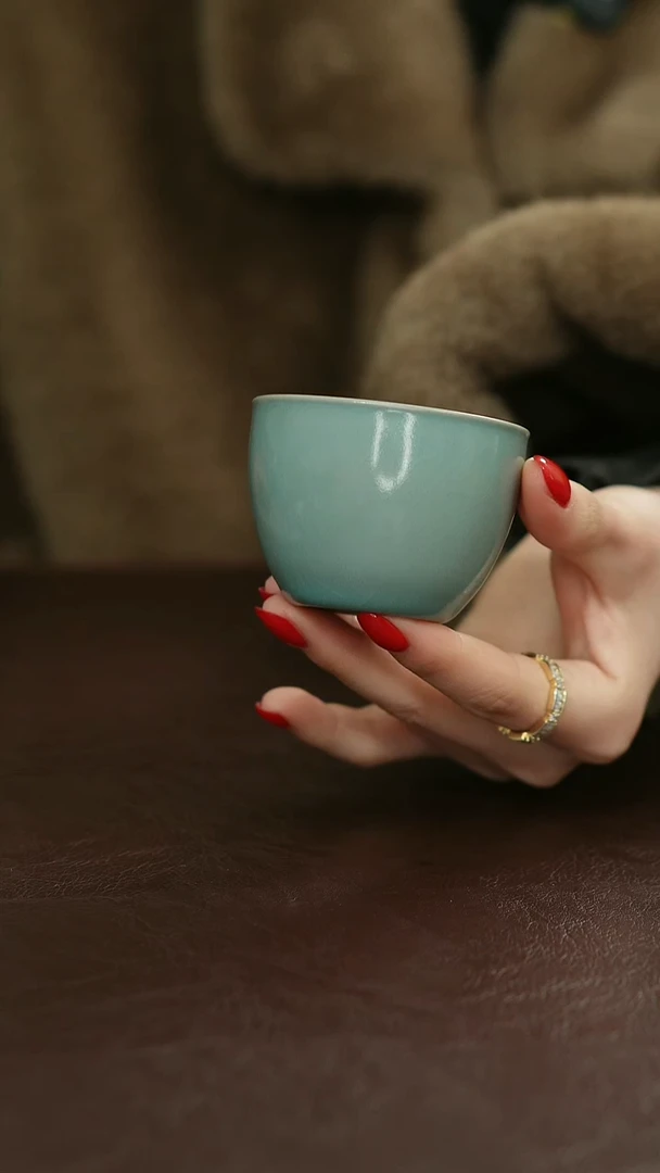 摆件瓷原矿原釉汝宋汝瓷 罗汉杯