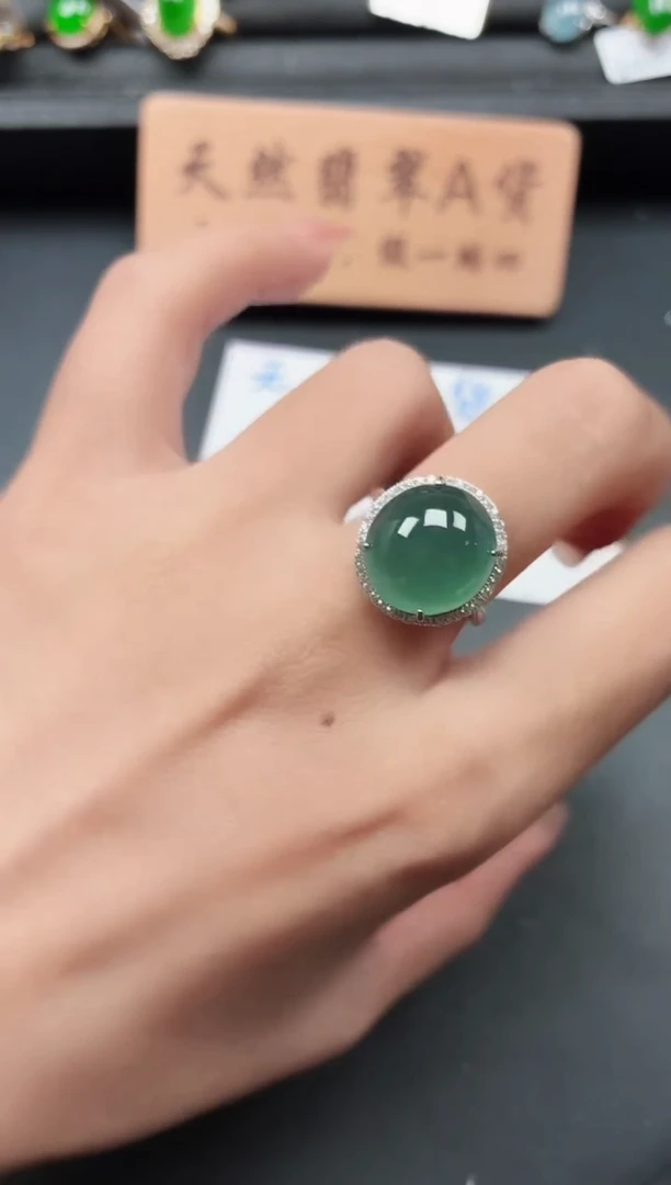 银S925镶嵌戒指翡翠11