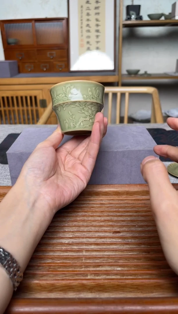 其他耀州窑折腰玉兰杯   微瑕