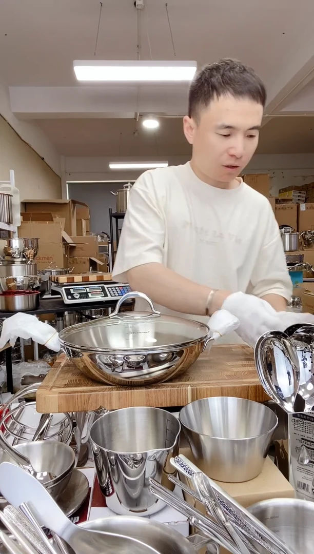 不锈钢A36 微瑕卓德铭26cm双耳炒锅